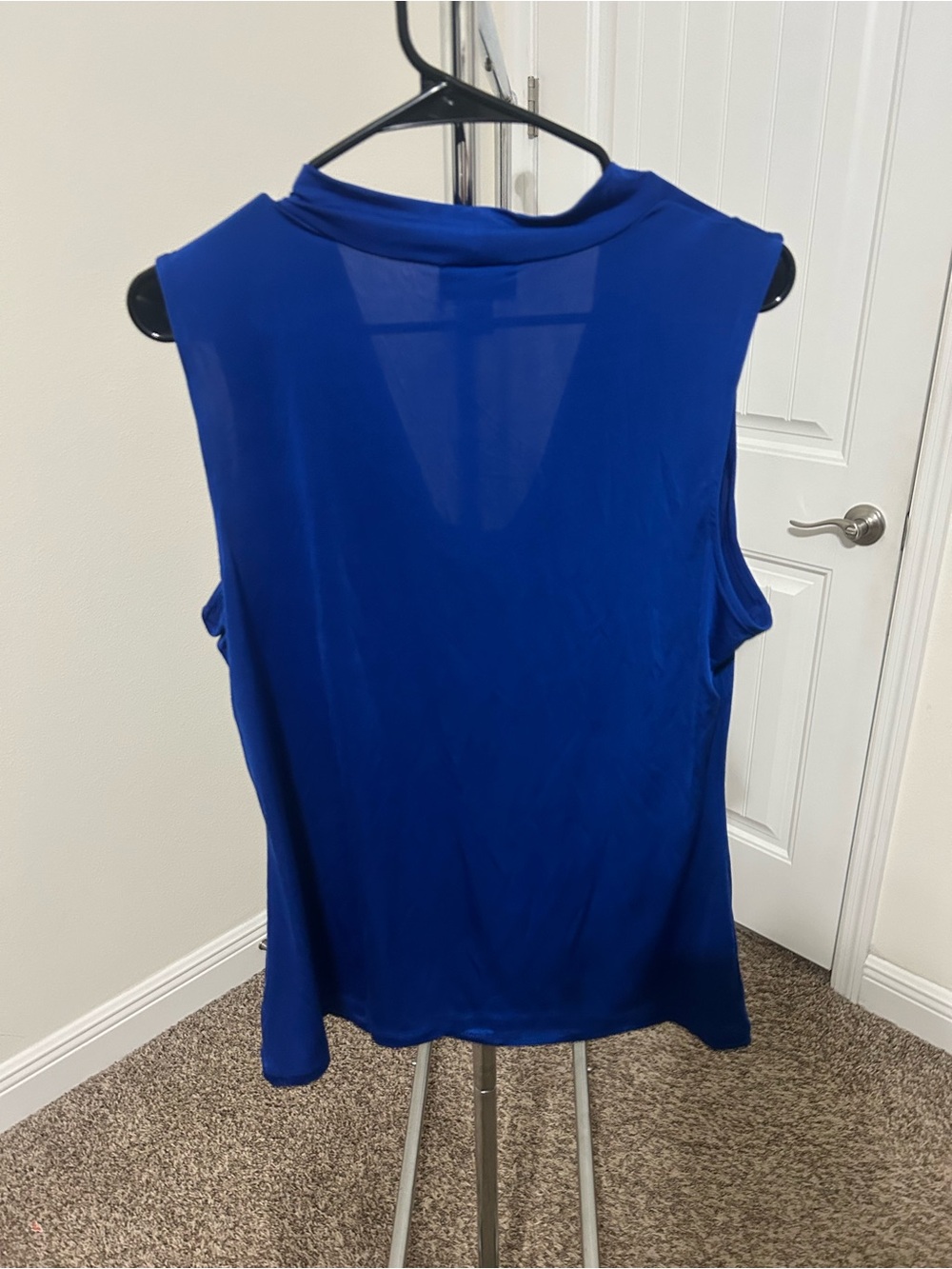 Worthington Sleeveless Draped Cowl Neck Tank - Blue - Picture 3 of 3
